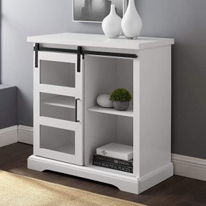 Walker Edison sliding door media storage cabinet for living room