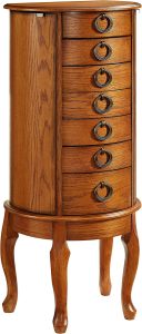 Powell Burnished Oak Jewelry Armoire