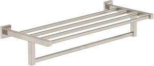 Symmons 363TS-22-STN Duro 22 in. Wall-Mounted Towel Shelf with Bar in Satin Nickel