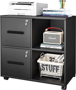 YITAHOME 2-Drawer Filing Cabinet, Thickened Steel Mobile Lateral Filing Cabinet On Wheels