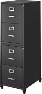 YITAHOME 4-Drawer Vertical File Cabinet, Detachable Mobile Metal Office Storage File Cabinet with Lock
