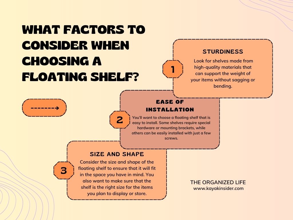 What factors to consider when choosing a floating shelf?
