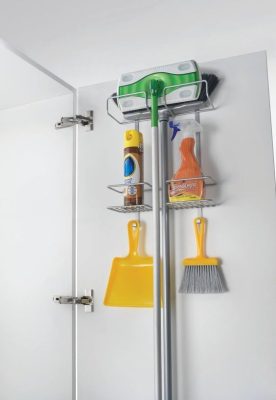 how to organize brooms and mops