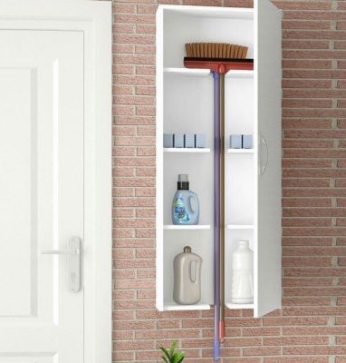 how to organize brooms and mops